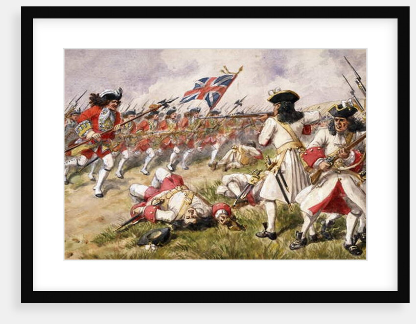The Battle of Ramillies, The 16th Foot charging the French Infantry, 1900 by Richard Simkin