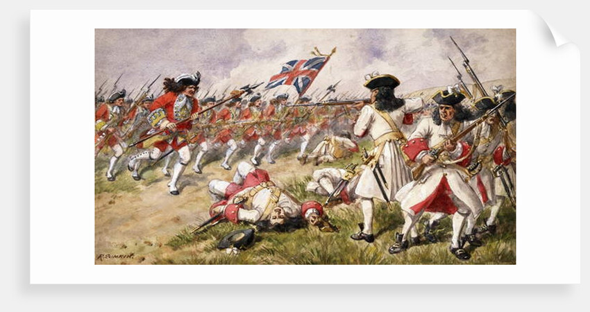 The Battle of Ramillies, The 16th Foot charging the French Infantry, 1900 by Richard Simkin