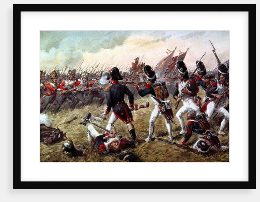 The 3rd Regiment of Foot Guards repulsing the final charge of the old Guard at the Battle of Waterloo, 18th June 1815 by Richard Simkin