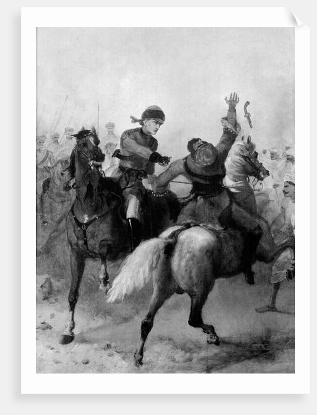 Lieutenant John Watson of the 1st Punjab Cavalry winning the Victoria Cross at Lucknow during the Indian Mutiny on 14th November 1857 by Chevalier Louis-William Desanges