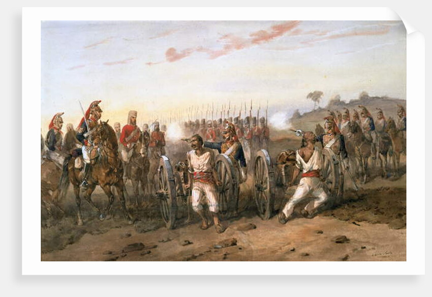 Mutineers about to be blown from guns by the Bengal Horse Artillery, c.1858 by Orlando Norie