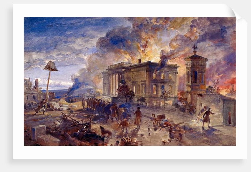 Burning Temple of the Winds, 1856 by William 'Crimea' Simpson