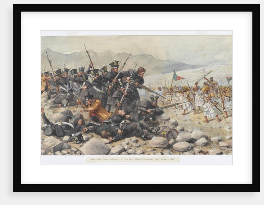 The last stand of the 44th East Essex Regiment at Gandamuk, 12th January 1842, 1915 by Richard Simkin