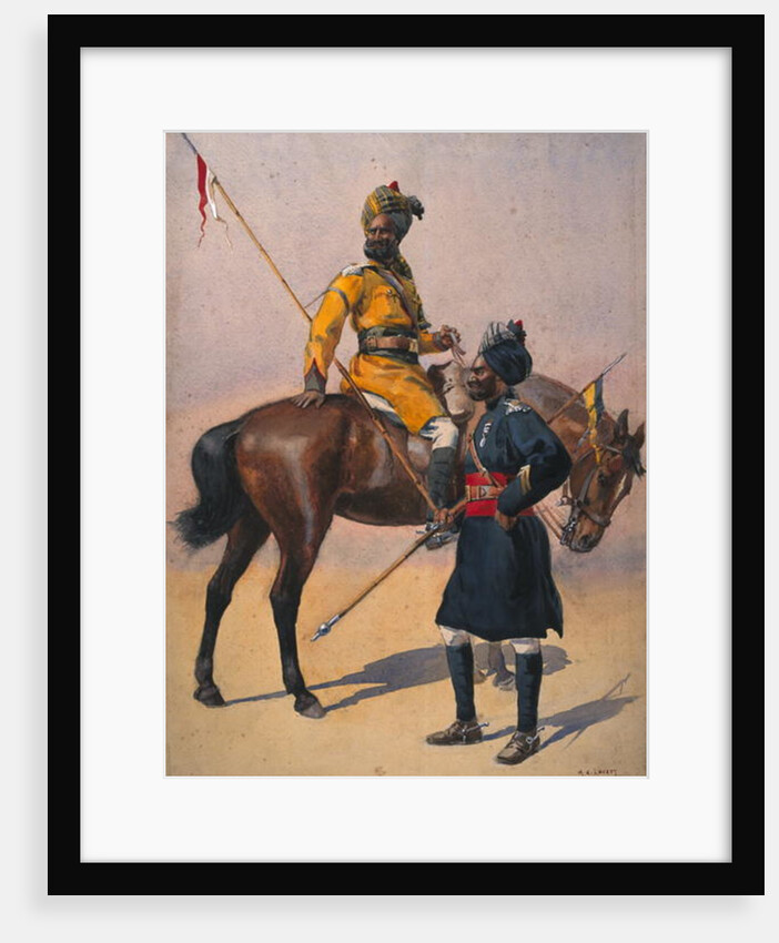 Soldiers of the 1st Duke of York's Own Lancers Hindustani Musalman and 3rd Skinner's Horse, Musalman Rajput by Alfred Crowdy Lovett