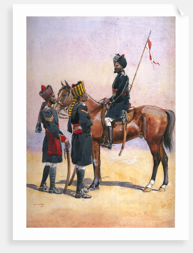 Soldiers of the 33rd Queen's Own Light Cavalry, Daffadar and the 34th Prince Albert Victor's Own Poona Horse by Alfred Crowdy Lovett
