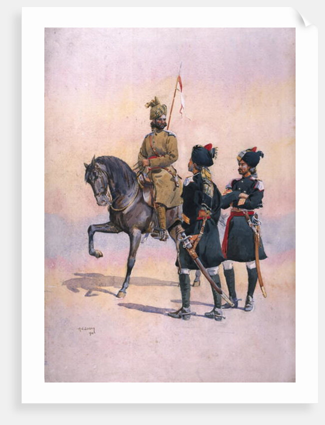 Soldier of the 37th Lancers Baluch, the 36th Jacob's Horse Pathan and the 35th Scinde Horse, Kot Daffadar Baluch by Alfred Crowdy Lovett