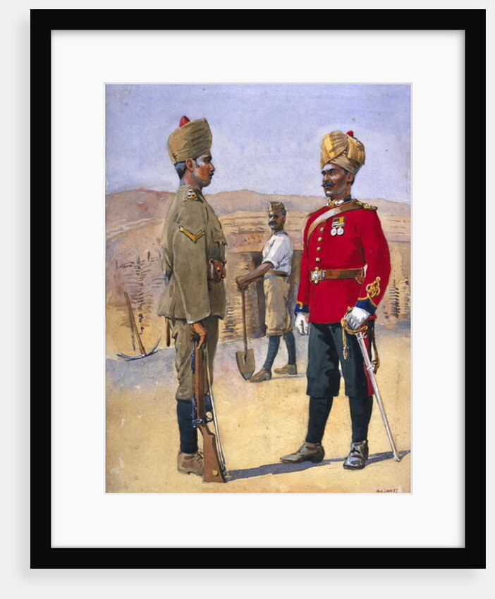 Soldiers of the 3rd Sappers and Miners Lance, Naik, Brahman of Oudh. Jemadah, Dekhani Mahratti by Alfred Crowdy Lovett
