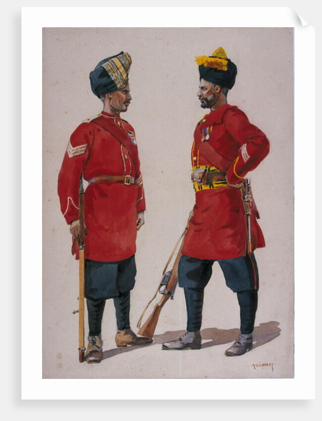 Soldiers of the 5th Light Infantry, Musalman Rajput and the 6th Jat Light Infantry, Jat Havildars by Alfred Crowdy Lovett