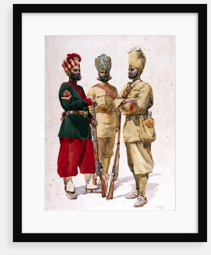 Soldiers of the 43rd Erinpura Regiment, the 44th Merwara Infantry and the 108th Infantry by Alfred Crowdy Lovett