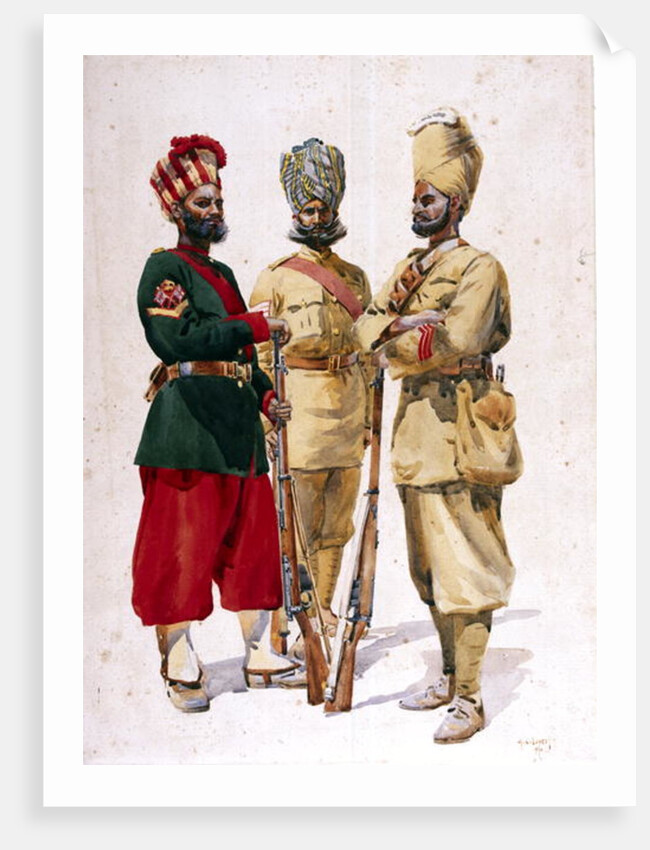 Soldiers of the 43rd Erinpura Regiment, the 44th Merwara Infantry and the 108th Infantry by Alfred Crowdy Lovett