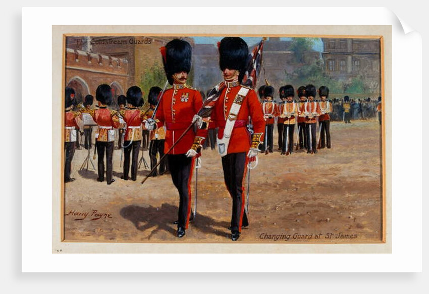 The Coldstream Guards Changing Guard at St James, 1905 circa by Harry Payne