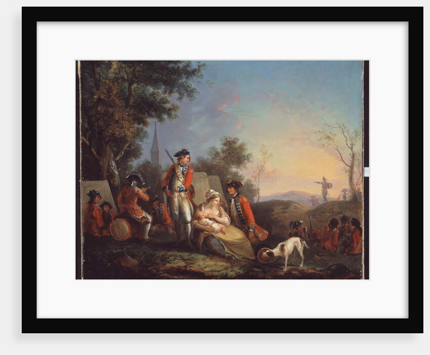 British infantrymen of a royal regiment in an encampment, 1760 circa by Unknown Artist