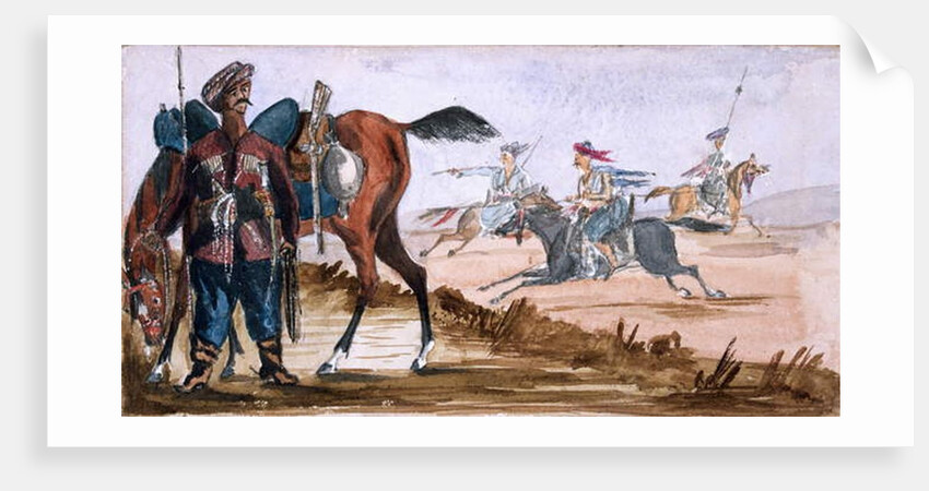 Bashi Bazouk of Circassia, & others at exercise in the background by William Thomas Markham