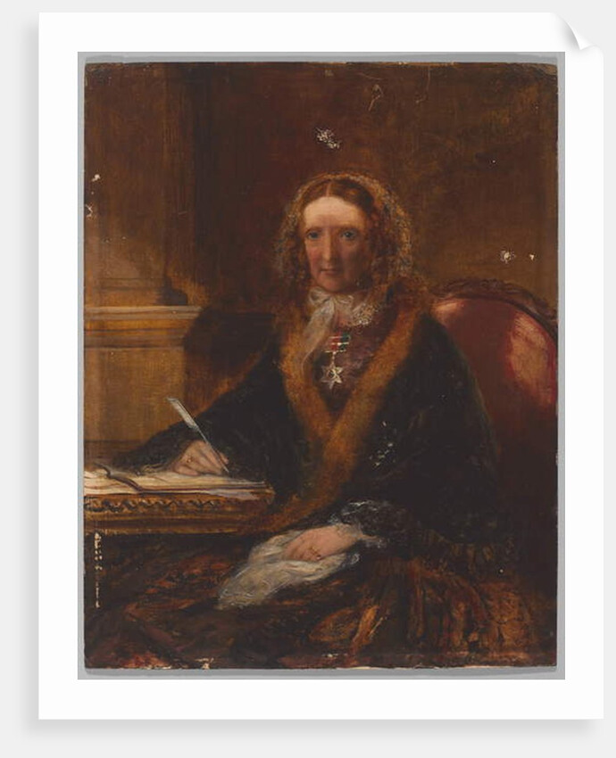 Lady Gough, wearing the Maharajpoor Star, one of four ladies who received this decoration for being present at the battle on 29 December 1843 by Unknown Artist