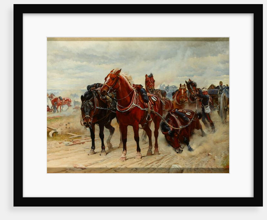Patient Heroes, a Royal Horse Artillery Gun Team in action, 1882 circa by Lady Butler