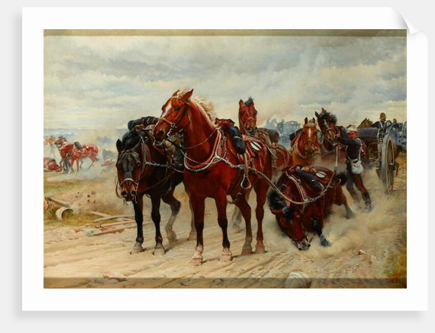 Patient Heroes, a Royal Horse Artillery Gun Team in action, 1882 circa by Lady Butler