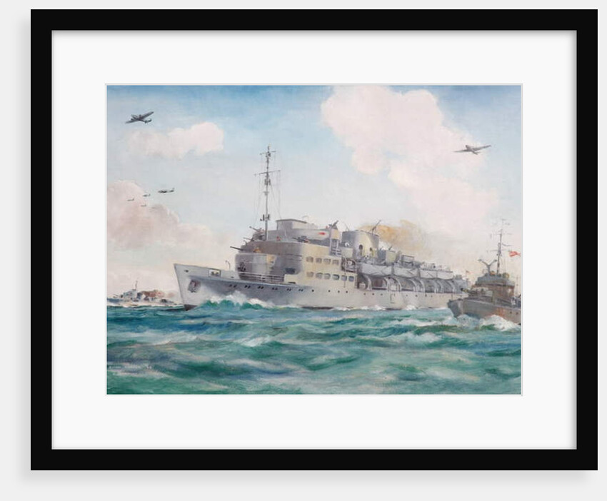 HMS Prins Albert en route to Dieppe carrying No 4 Commando, 19 August 1942 by Brian Joseph Mullen