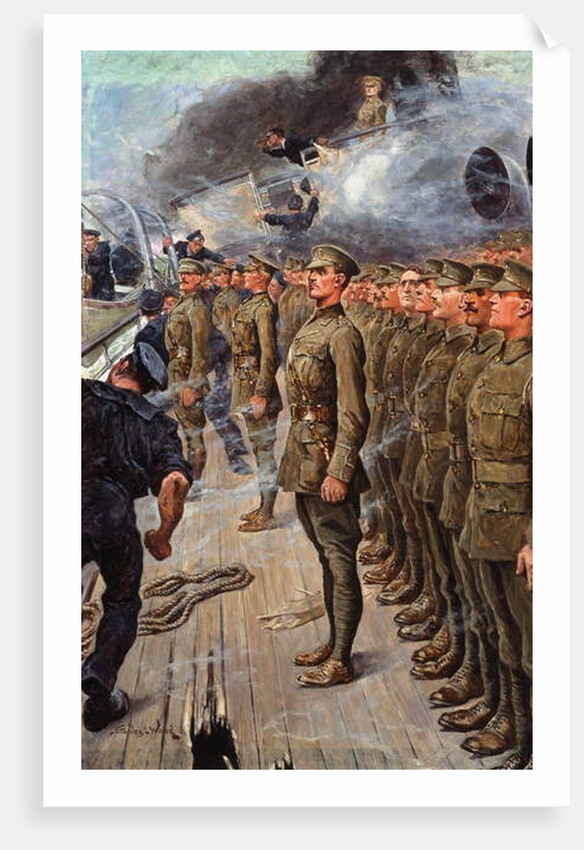 The evacuation of the troopship SS 'Tyndareus', 6 February 1917 by Stanley L. Wood