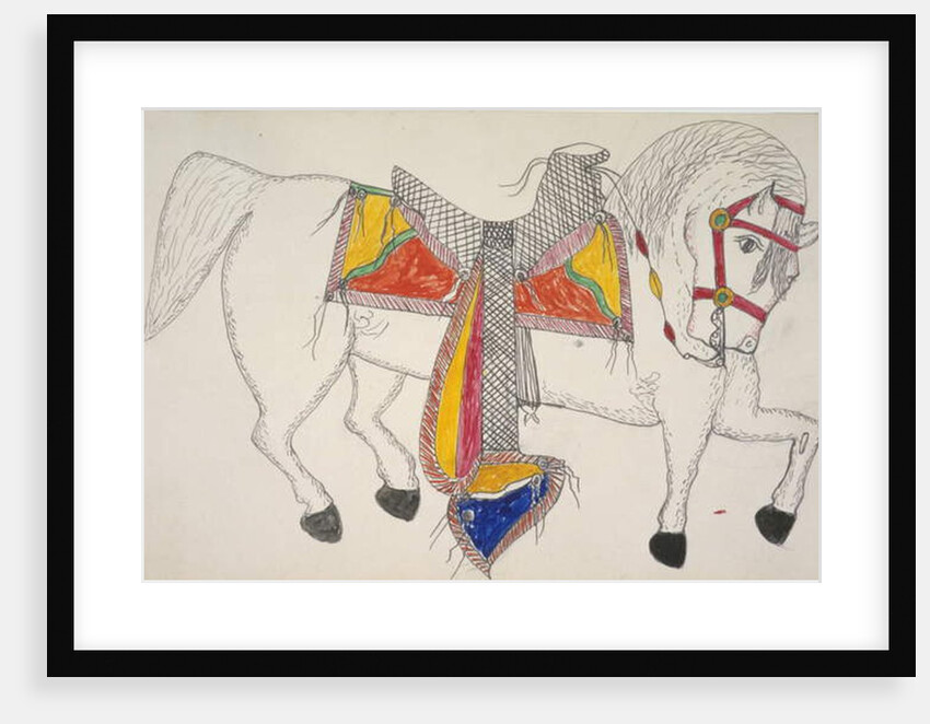 White horse with accoutrements by Frederick Gokliz