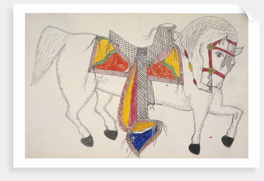 White horse with accoutrements by Frederick Gokliz