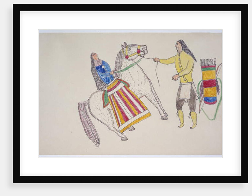 Man greets woman on horse by Frederick Gokliz