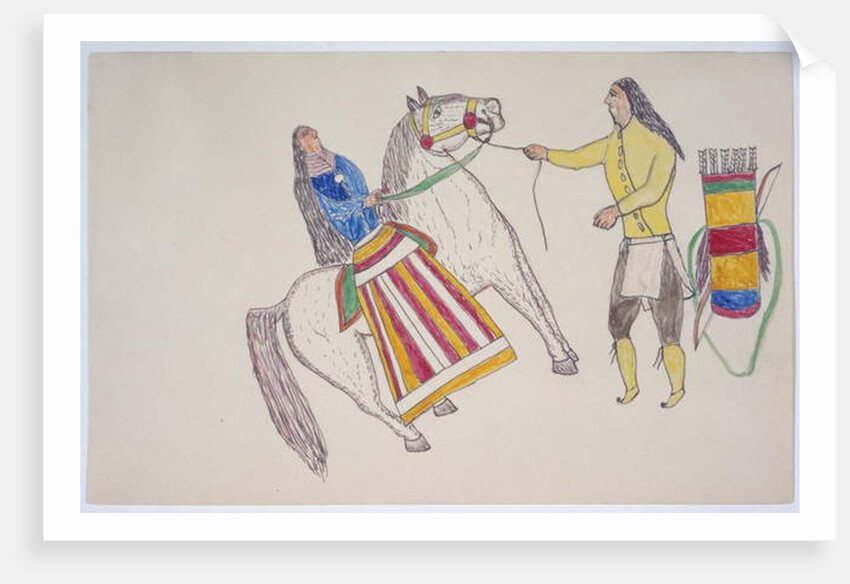 Man greets woman on horse by Frederick Gokliz