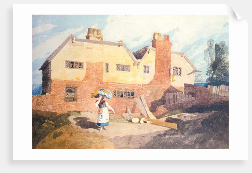 Cottages with a Washerwoman c.1808-9 by John Sell Cotman