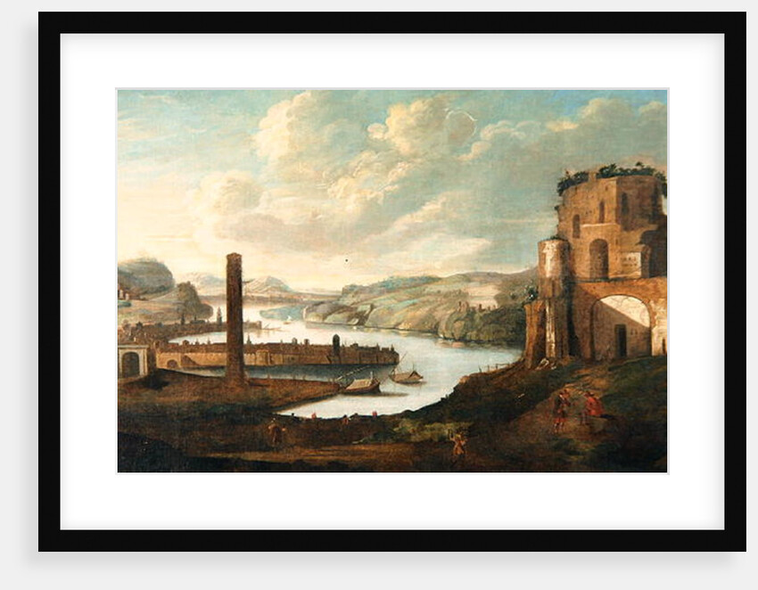 Port Scene by Christian Georg (circle of) Schutz