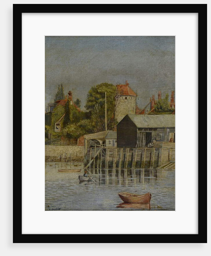 A Canal Side with Boatyard, 1884 by Leslie Clayton