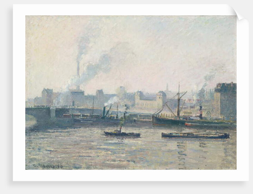 The Saint-Sever Bridge, Rouen: Mist, 1896 by Camille Pissarro