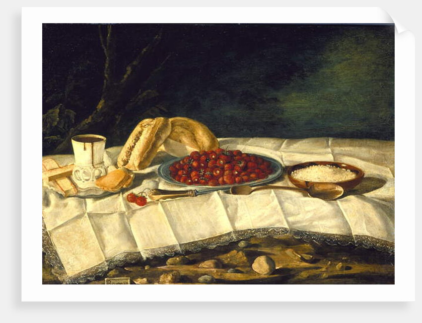 Still Life with Strawberries and Chocolate, c.1775-1790 by Juan Bautista Romero