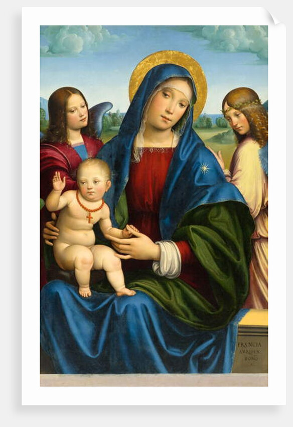 Madonna and Child with Two Angels, c.1495-1500 by Il Francia