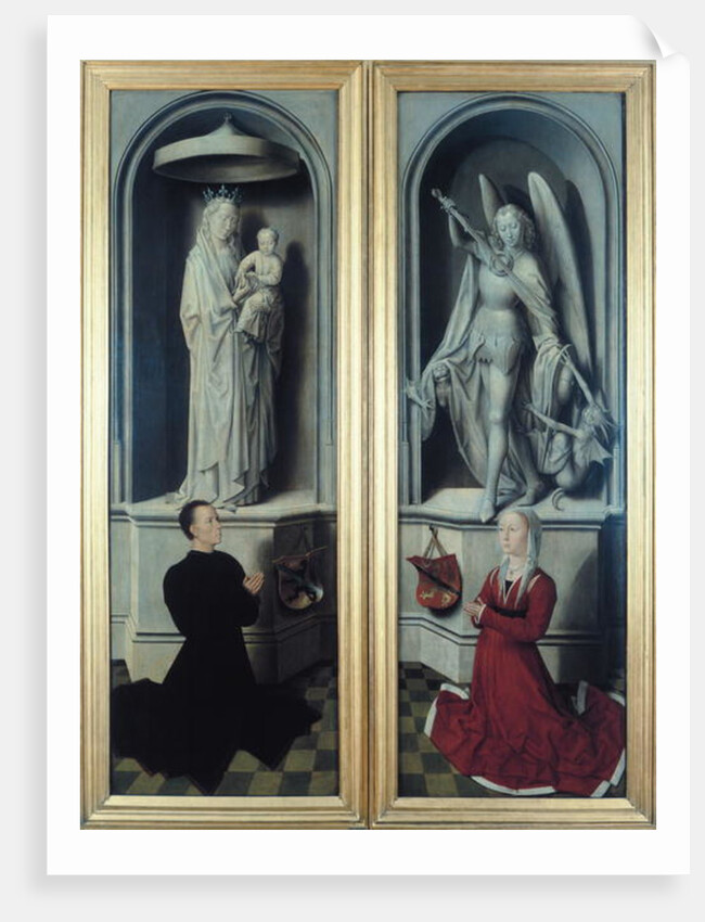 View of The Last Judgement with its panels closed by Hans Memling