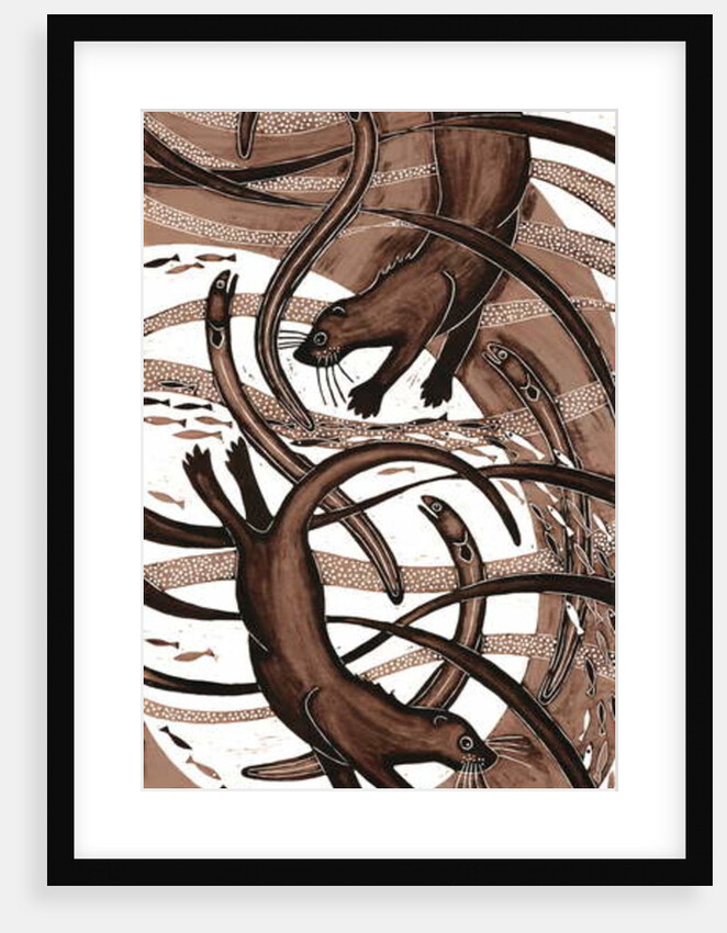 Otter with Eel, 2013 by Nat Morley