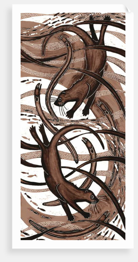 Otter with Eel, 2013 by Nat Morley