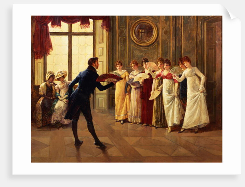 Fan Flirtation, 1908 by Henry Gillard Glindoni