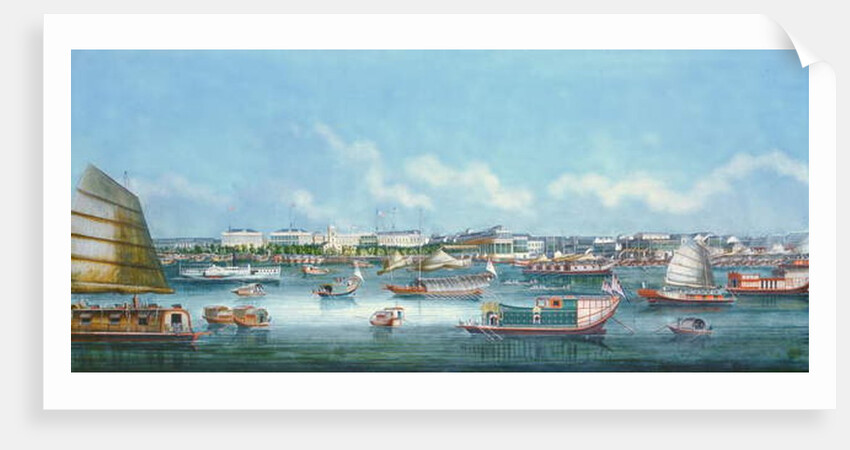 View of the Waterfront at Canton, c.1855 by School Chinese