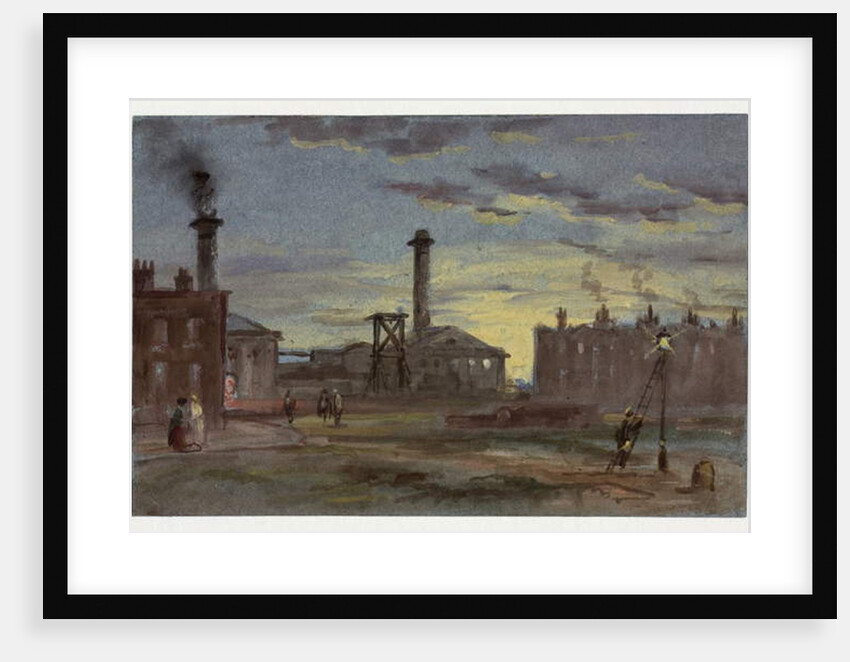 Gasworks at Sunset, c.1850 by Samuel Bough