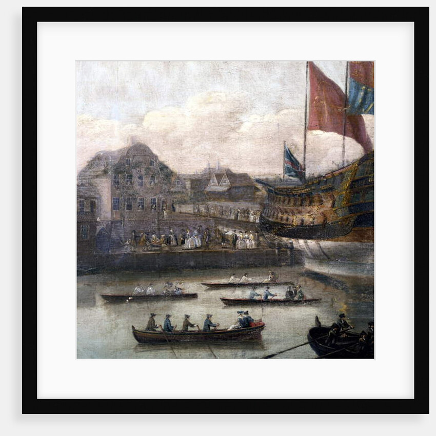 Launch at Deptford Dockyard, c.1750 by John the Elder Cleveley