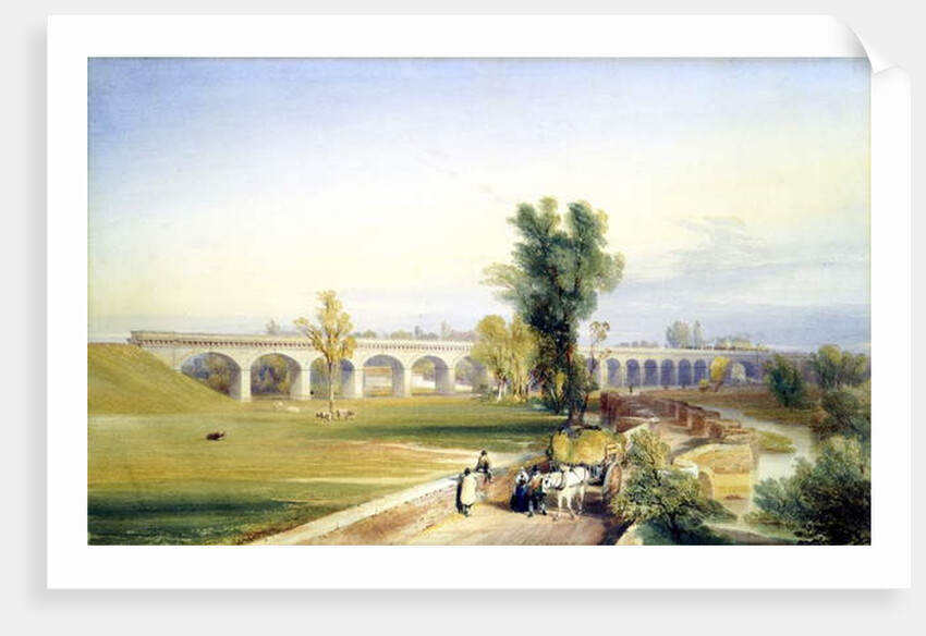Dutch River Bridge, Hull and Doncaster Branch, North Eastern Railway, 1847 by John Cooke Bourne