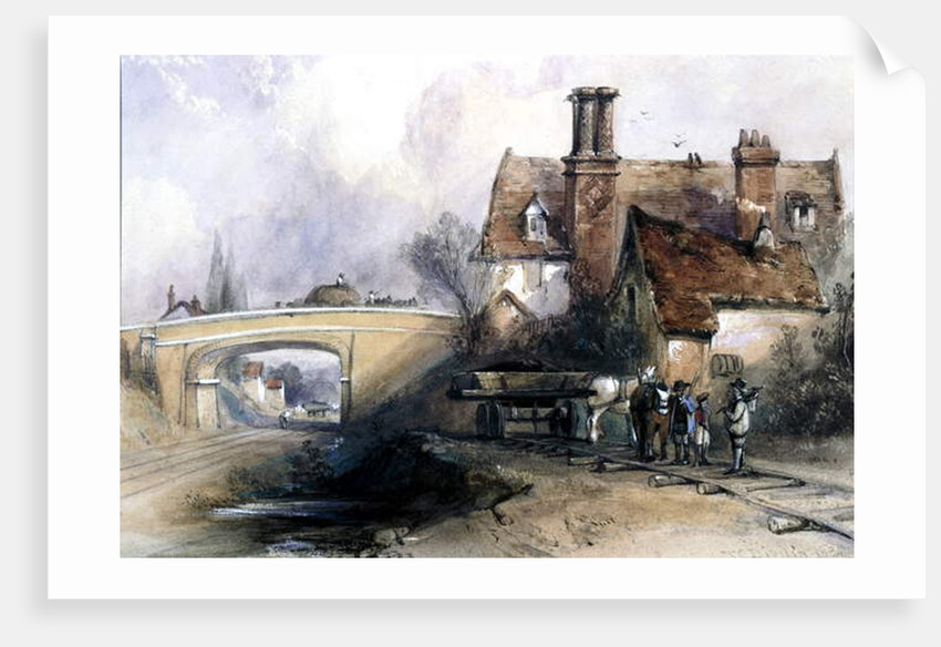 Construction of the Eastern Counties Railway, near Ilford, Essex, 1838 by Thomas Colman Dibdin