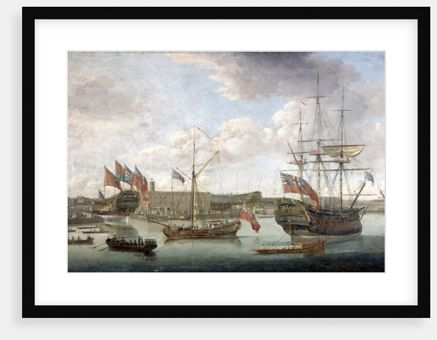 Launch at Deptford Dockyard, c.1750 by John the Elder Cleveley