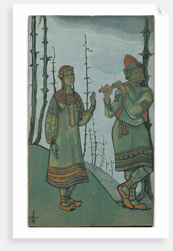 Snegurochka and Lel, costume design for Rimsky-Korsakov's opera 'Snegurochka', 1921 by Nicholas Roerich