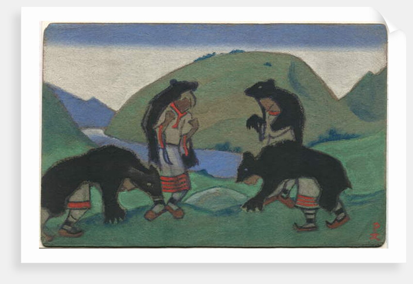 Elders in Bearskins, décor and costume design for Stravinsky's ballet 'Le Sacre du Printemps', 1944 by Nicholas Roerich