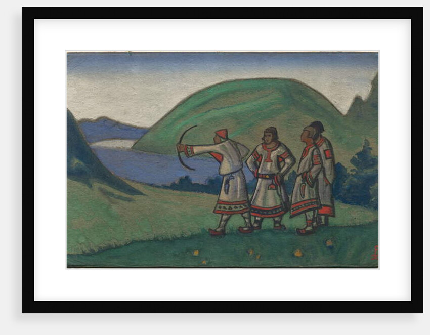 Youths, décor and costume design for Stravinsky's ballet 'Le Sacre du Printemps', 1944 by Nicholas Roerich