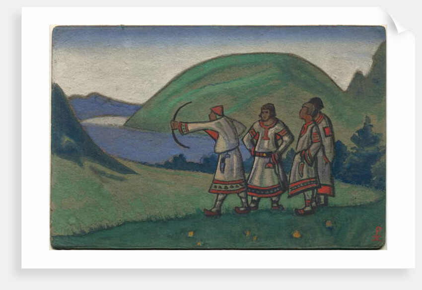 Youths, décor and costume design for Stravinsky's ballet 'Le Sacre du Printemps', 1944 by Nicholas Roerich