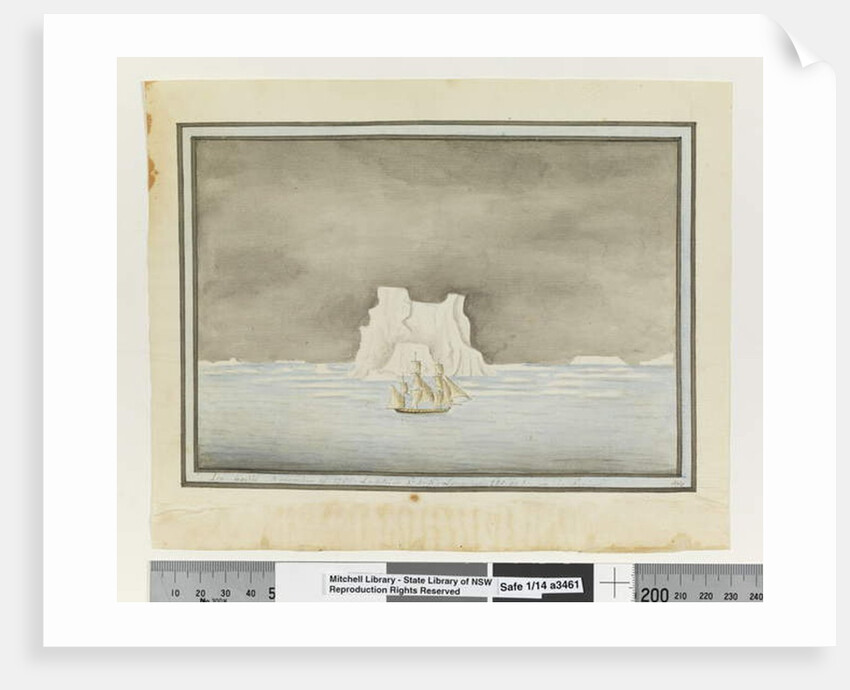 Opp. p. 147. 'Ice pass'd November 25. 1788. Latitude 57 degrees 30 minutes Sth. Longitude 288 degrees 00 minutes Et in the Sirius', c.1802 by William Bradley