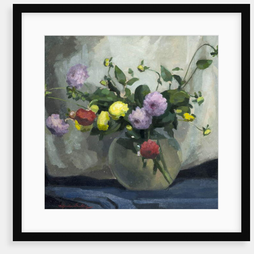 Still Life, Pompom Dahlias by Harry Gordon Shields