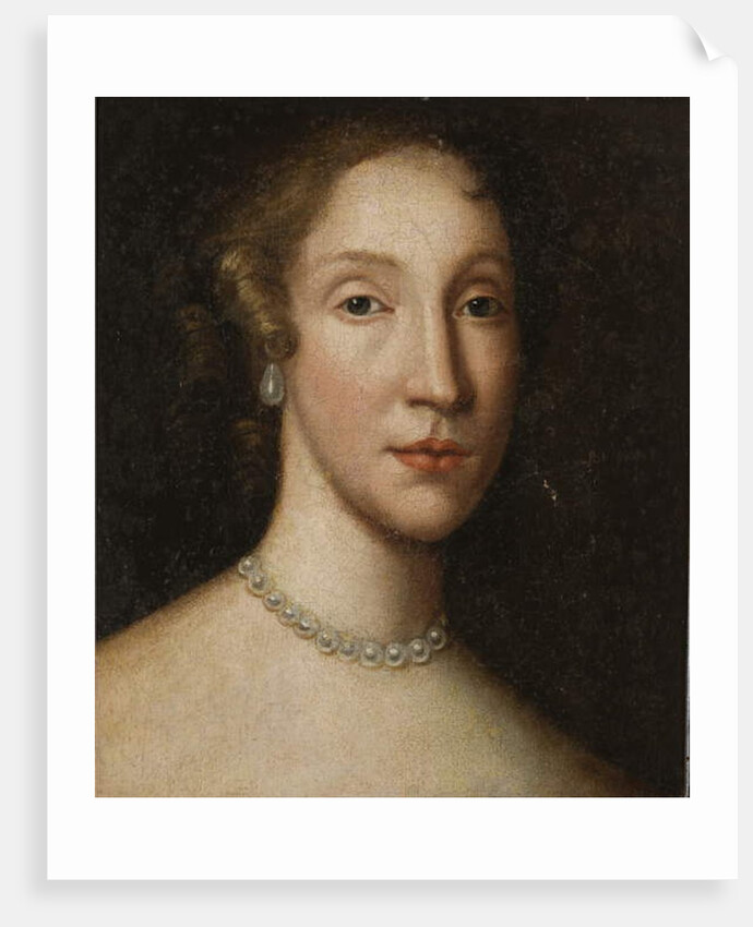 Head of a lady with a pearl necklace by School Scottish