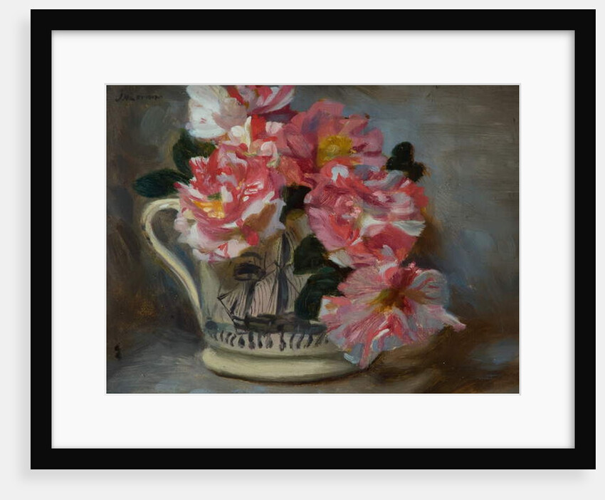 Striped Roses in a Ship Mug by John Henry Lorimer